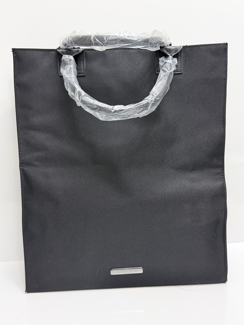 NWOT Giorgio Armani Black Canvas Tote Bag